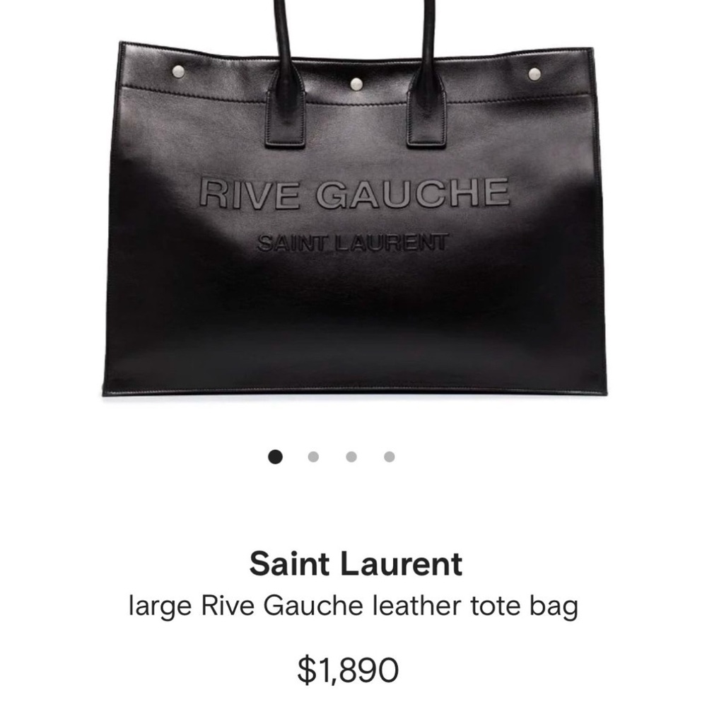 Saint Laurent Black Leather Structured Tote